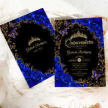 Royal Blue Gold Quinceanera