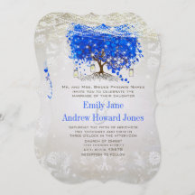 Royal Blue Heart Leaf Tree Boda Fairytale