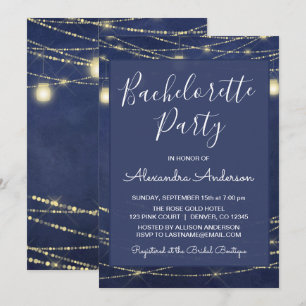 Invitación Royal Blue Mason Jars Bachelorette Night Out Fiest