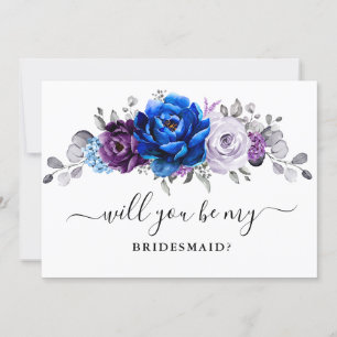 Invitación Royal Blue Purple Lilac ¿Serás mi dama de honor?
