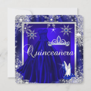 Invitación Royal Blue Quinceanera 15ª Elite Elegante Cumpleañ