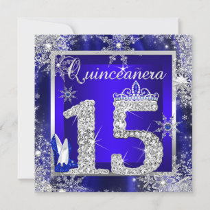Invitación Royal Blue Quinceanera 15ª Elite Elegante Cumpleañ