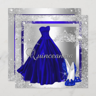 Invitación Royal Blue Quinceanera 15ª Elite Elegante Cumpleañ