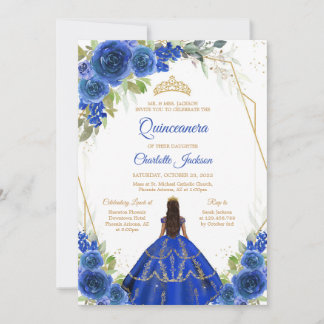 Invitación Royal Blue Quinceanera Invitation
