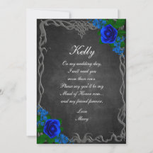 Royal Blue Rosa Chalk Board Cae Maid De Honor