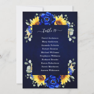 Invitación Royal Blue Rustic Sunflower Moderno (Salón Real Rú