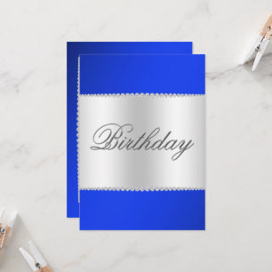 Invitación Royal Blue, Silver y Gems Cumpleaños