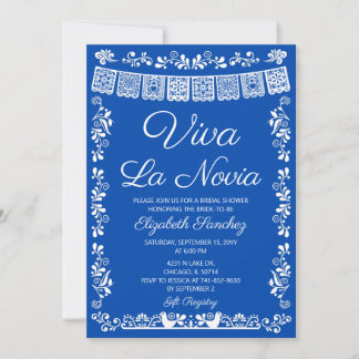 Invitación Royal Blue Viva La Novia Despedida de Soltera