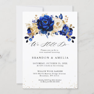 Invitación Royal Blue Yellow Gold Metallic