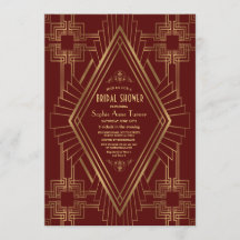 Royal Burgundy Gold Great Gatsby Bridal Shower