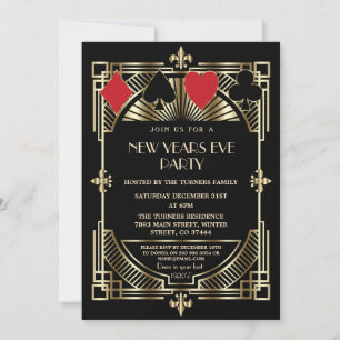 Invitación Royal Casino Las Vegas Gran Gatsby Nochevieja