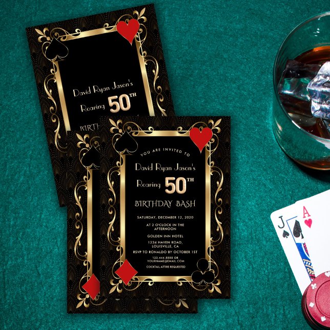 Invitación Royal Casino Poker Roaring 50 cumpleaños Bash (Subido por el creador)