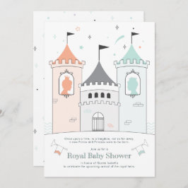 Invitación Royal Castle Boy Chica Twin Baby Shower