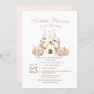 Invitación Royal Castle Princess Baby Shower