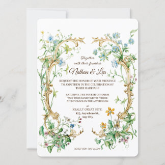 Invitación Royal Elegant Botanical Floral Aristocracy Wedding