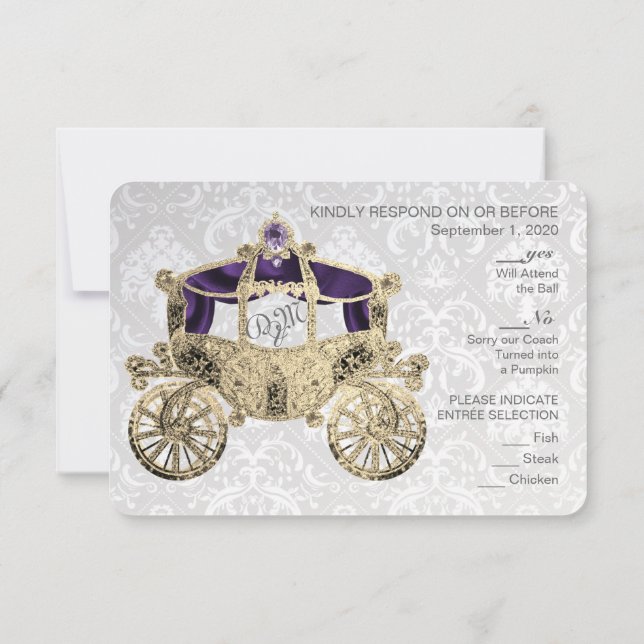 Invitación Royal Fairytale RSVP (Reverso)