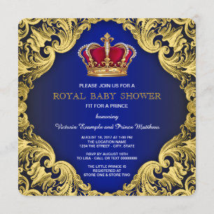 Invitación Royal Fancy Prince Baby Shower