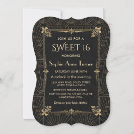 Invitación Royal Fleur-de-Lis Art Deco 1920 SWEET 16