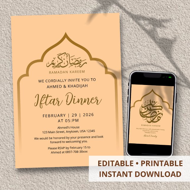 Invitación Royal Gold Arch Ramadan Iftar Dinner Invitation (Subido por el creador)