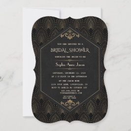 Invitación Royal Gold Great Gatsby Art Deco Bridal Shower