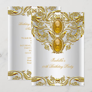 Invitación Royal Gold sobre fiesta de cumpleaños de élite ele