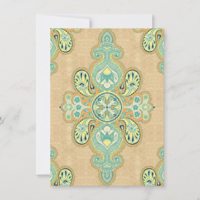 Invitación Royal Golden Paisley (Anverso)