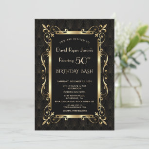 Invitación Royal Great Gatsby Roaring 50th Birthday Bash