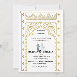 Invitación Royal Indian Wedding Invitation – Gold Design