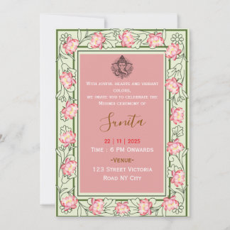 Invitación Royal Mehendi Ceremony Invitation 