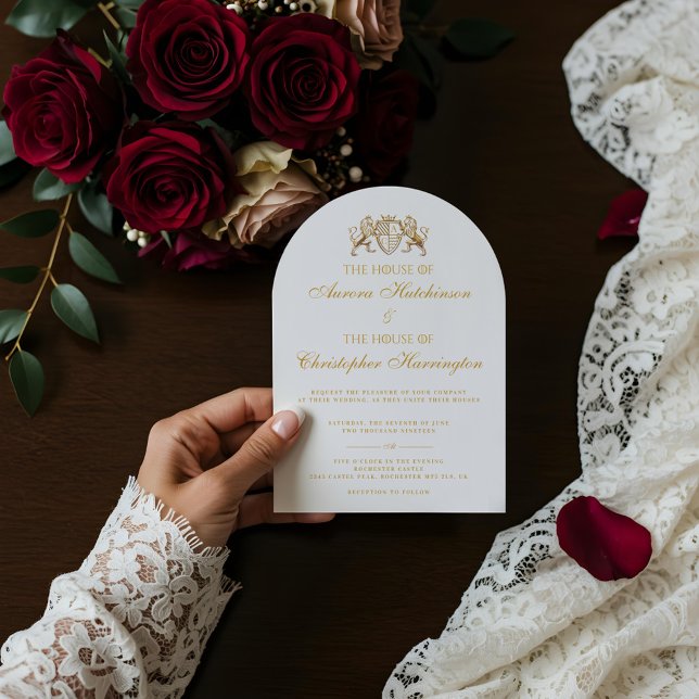 Invitación Royal Muse Medieval Fantasy Plum Floral Boda (Royal Muse Medieval Fantasy Plum Floral Wedding Invitation)