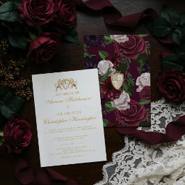 Invitación Royal Muse Medieval Fantasy White Floral Boda