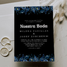 Royal Navy Azul Floral Nuestra Boda Boda