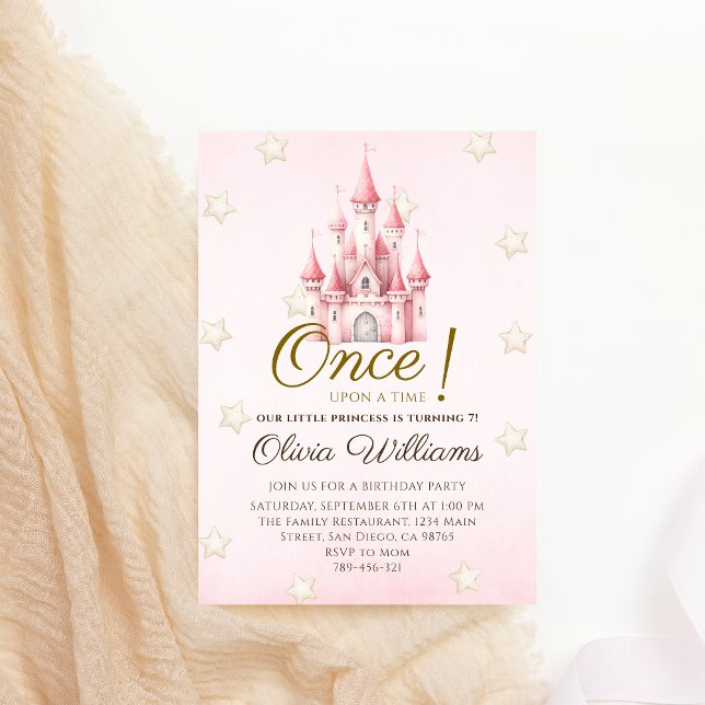 Invitación Royal Pink Fairytale Princess Birthday (Subido por el creador)