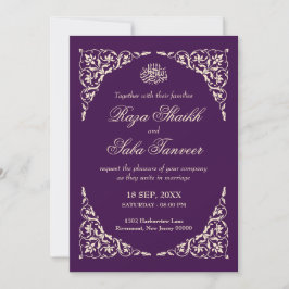 Invitación Royal Plum Islamic Wedding