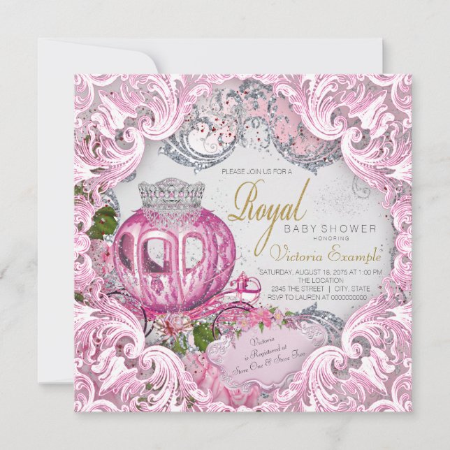 Invitación Royal Princess Baby Shower (Anverso)