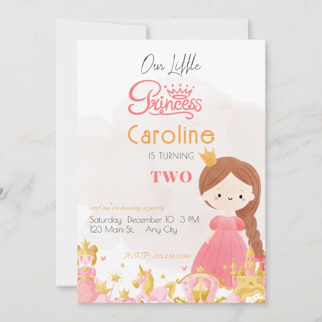 Invitación Royal Princess Birthday Party (Anverso)