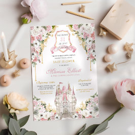 Invitación Royal Princess Rubor Pink Luxury Baby Shower