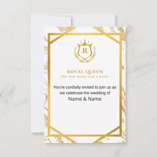 Invitación Royal Queen Made for A King Wedding Invitations (Anverso)