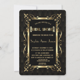 Invitación Royal Roaring 20's Gold Art Deco Bridal Shower