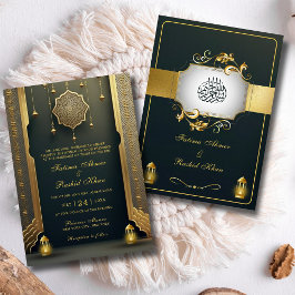 Invitación Royal & Rustic Gold Elegance Boda musulmán de lujo