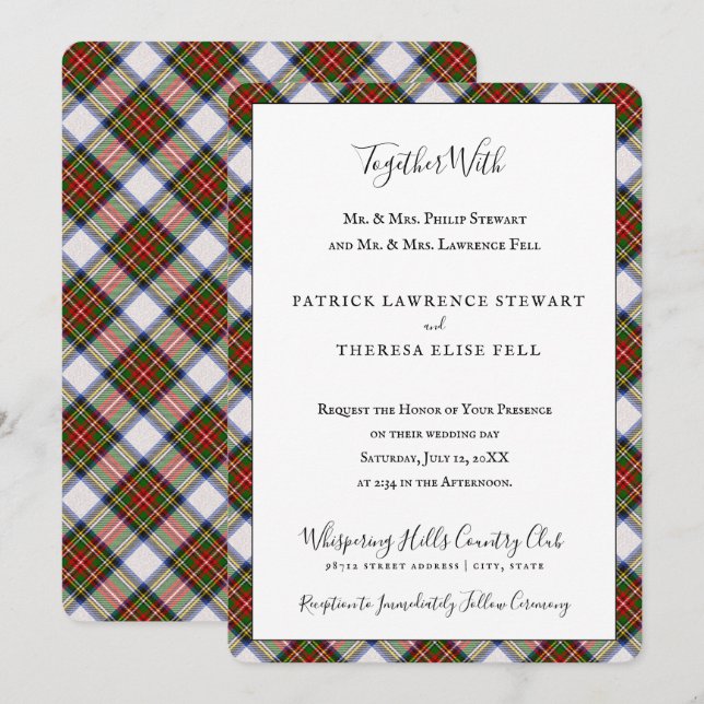 Invitación Royal Stewart Dress Clan Tartan Scottish Plaid (Anverso / Reverso)