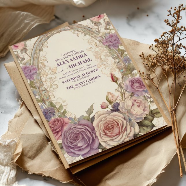 Invitación Royal Victorian Boda Whimsical Ornamentos Florales (Subido por el creador)