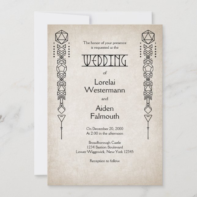 Invitación RPG D20 Cualquier Boda de juego de colores (Anverso)