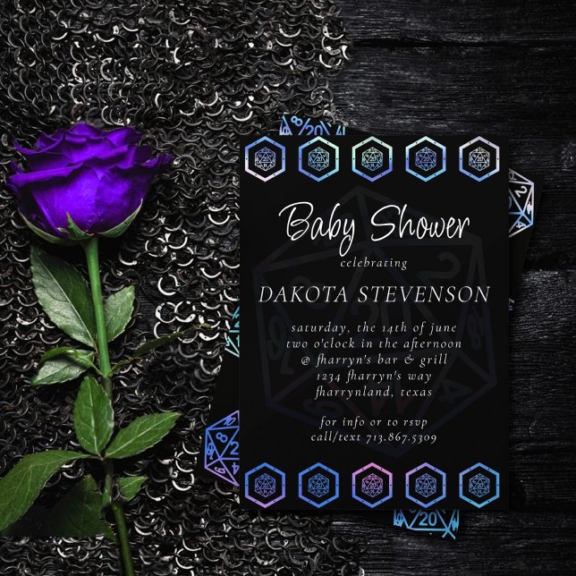 Invitación RPG Dice | Aurora Fantasy Tabletop Gamer Ducha (Subido por el creador)