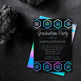 Invitación RPG Dice | Graduación de jugador de tabletop de fa