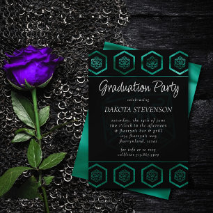 Invitación RPG Dice   Graduación de jugador retro de mesa esm