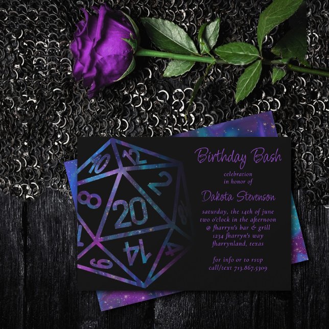 Invitación RPG Dice | Nebula Fantasy Tabletop PnP Gamer Fiest (Subido por el creador)