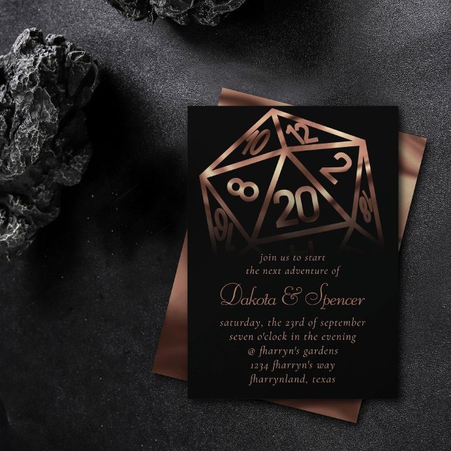 Invitación RPG Dice | Papel de cobre Fantasía Retro Tabletop  (Subido por el creador)