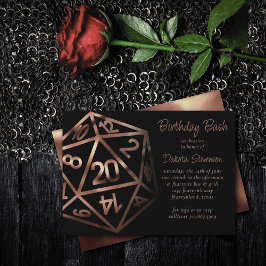 Invitación RPG Dice | Papel de cobre Fantasía Retro Tabletop 