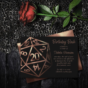 Invitación RPG Dice   Papel de cobre Fantasía Retro Tabletop 